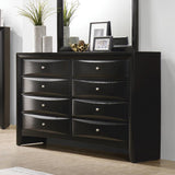 Bedroom view of Briana Black Platform Storage Bedroom Set bed