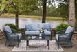 Bridges Beach Gray Outdoor Love/Chairs/Table Set (Set of 4) view 4