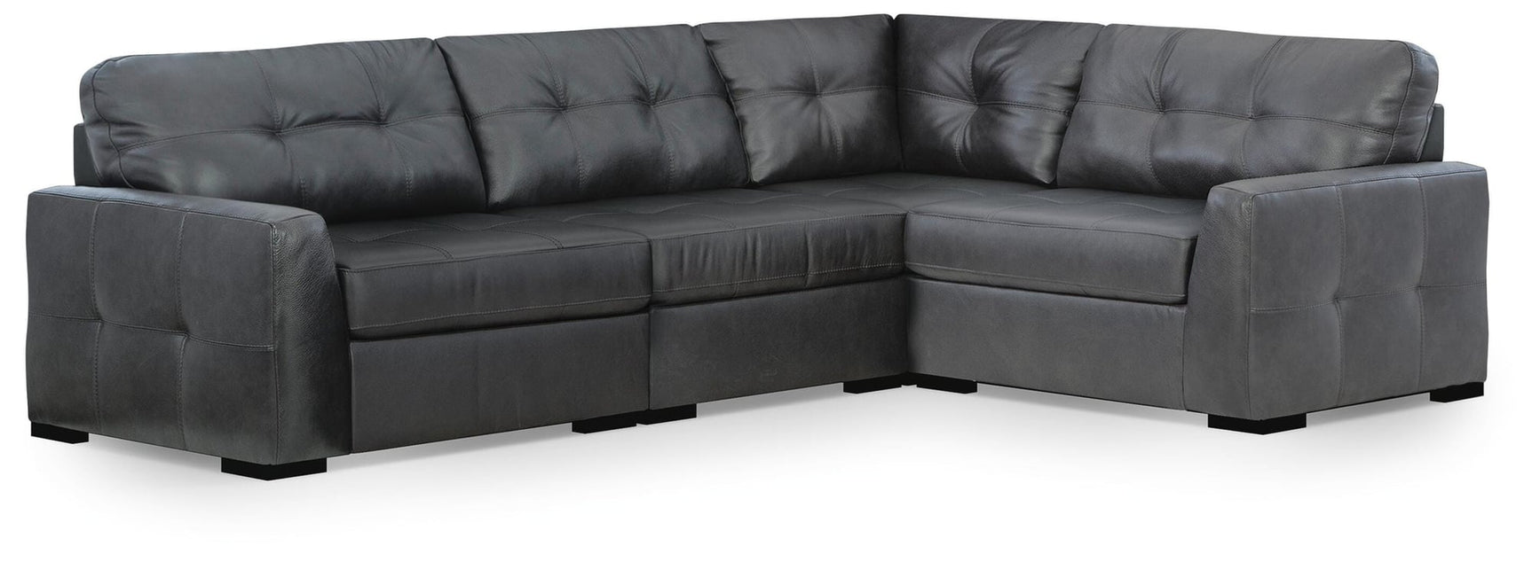 Brindley Pier Fog Leather 4-Piece Sectional - image 1