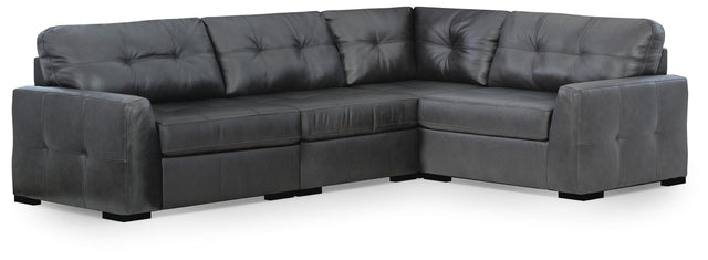 Brindley Pier Fog Leather 4-Piece Sectional - image 1