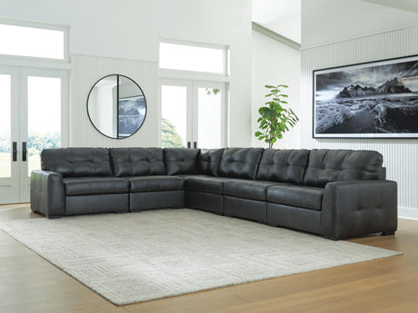 Brindley Pier Fog Leather 6-Piece Sectional - image 1