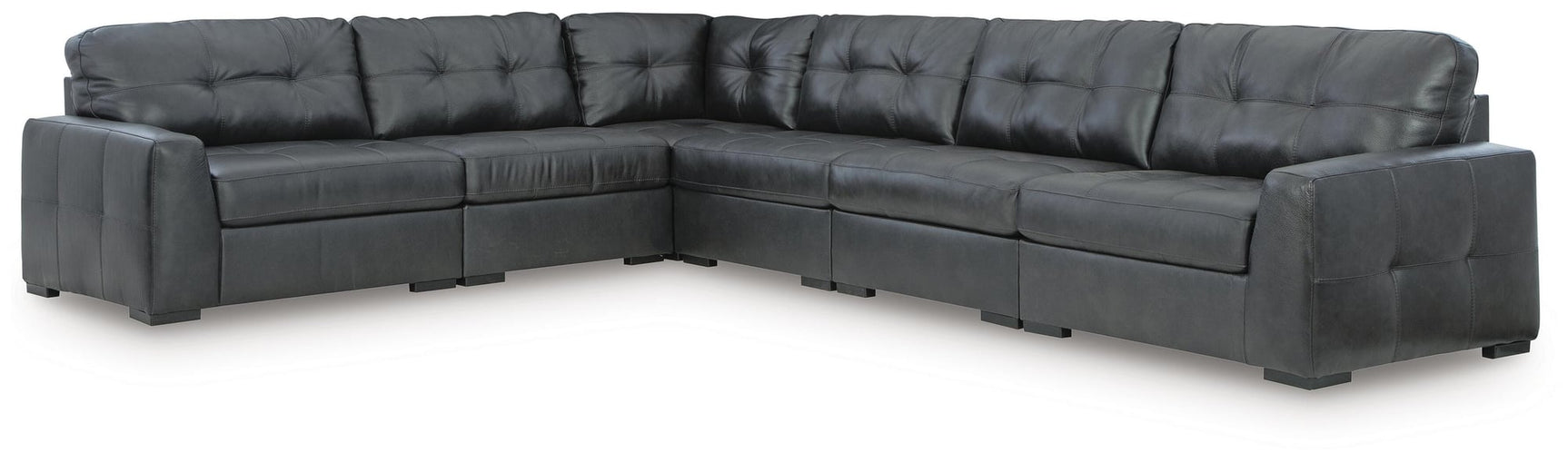 Brindley Pier Fog Leather 6-Piece Sectional - image 2