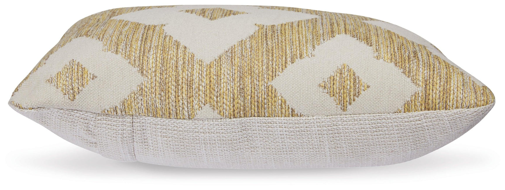 Brockner Next-Gen Nuvella brown yellow pillow showing zipper closure