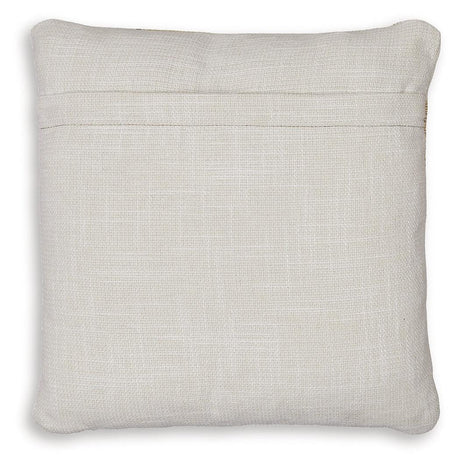 Brockner Next-Gen Nuvella brown yellow pillows displayed on outdoor furniture