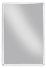 Side view of Brocky White Metal Accent Mirror