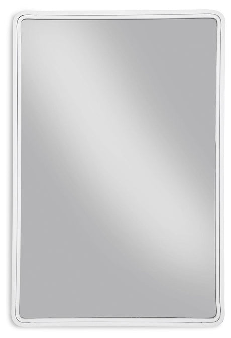 Side view of Brocky White Metal Accent Mirror