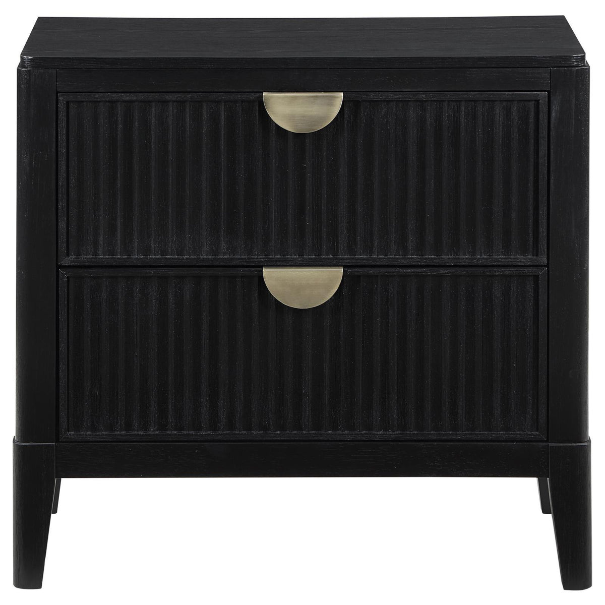 Close-up of felt-lined top drawer in Brookmead nightstand