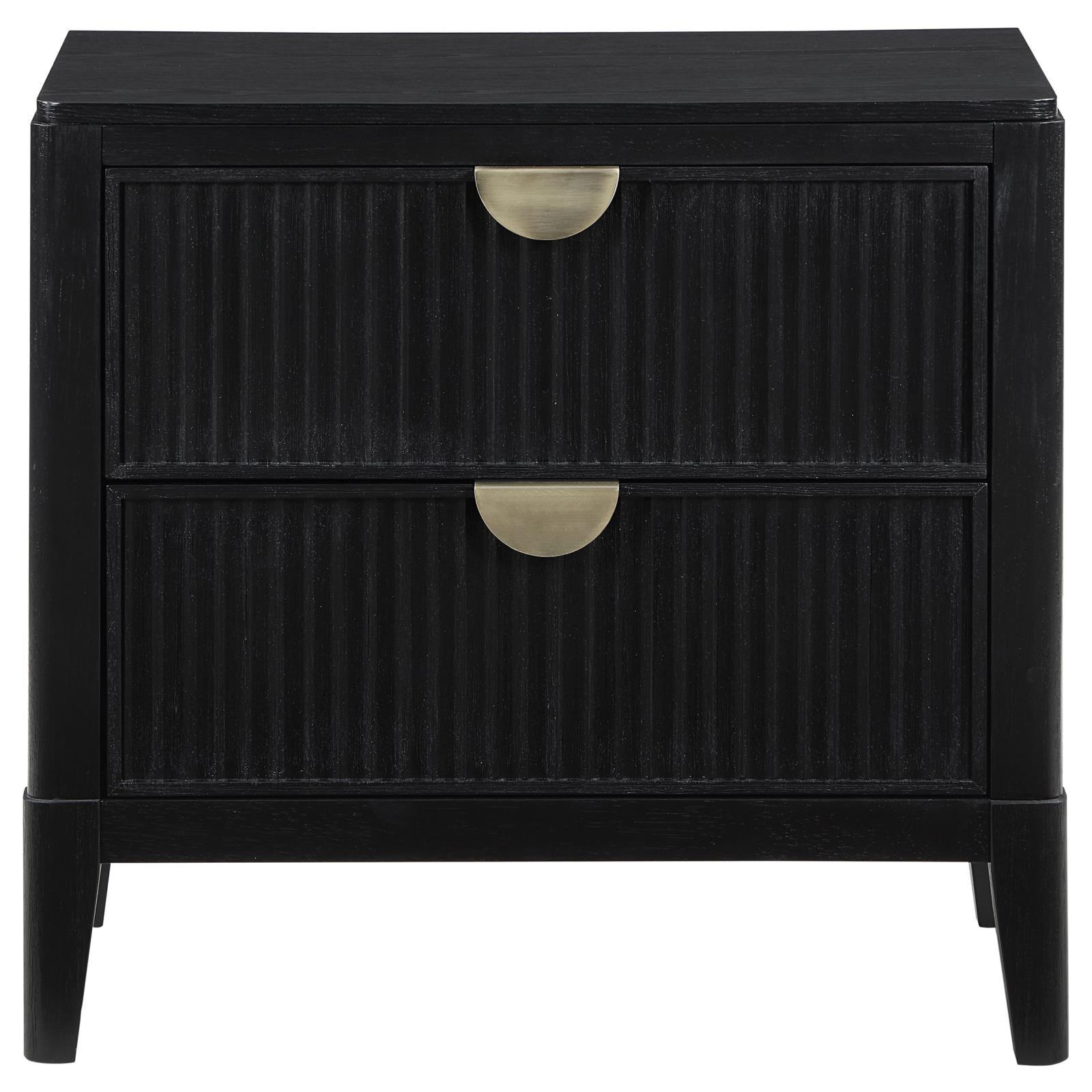 Close-up of felt-lined top drawer in Brookmead nightstand