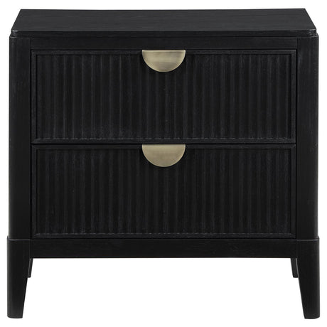 Close-up of felt-lined top drawer in Brookmead nightstand