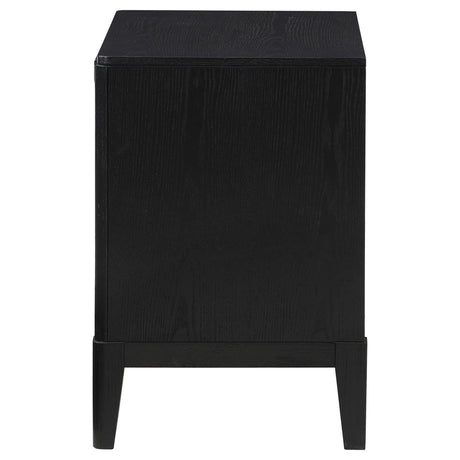 Nightstand drawers opened displaying smooth metal extension glides