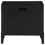 Back view showing charging access port of nightstand