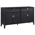 Brookmead black 2-drawer sideboard buffet with storage cabinet front view