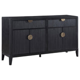 Brookmead black 2-drawer sideboard buffet with storage cabinet front view