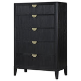 Brookmead 5-drawer chest drawer open showing felt lining