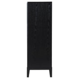 Brookmead 5-drawer black chest drawer handles close-up