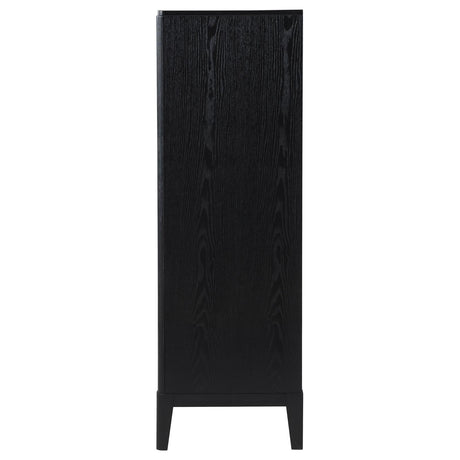 Brookmead 5-drawer black chest drawer handles close-up