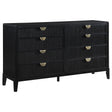 Brookmead 8-Drawer Bedroom Dresser Black angled view
