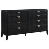 Brookmead 8-Drawer Bedroom Dresser Black angled view