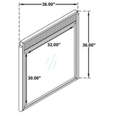 Brookmead dresser mirror top fluted panel detail