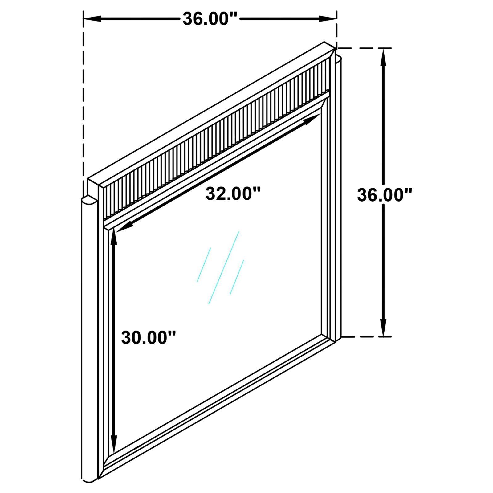 Brookmead dresser mirror top fluted panel detail