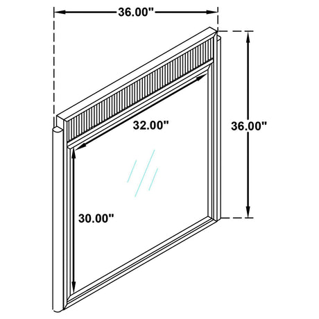 Brookmead dresser mirror top fluted panel detail