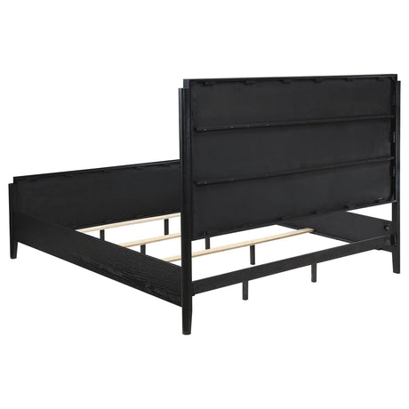 Black bed frame and rails detail on Brookmead Eastern King Bed