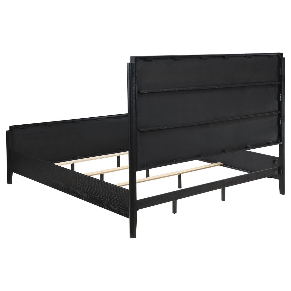 Brookmead Queen Bed Black showing footboard and rails