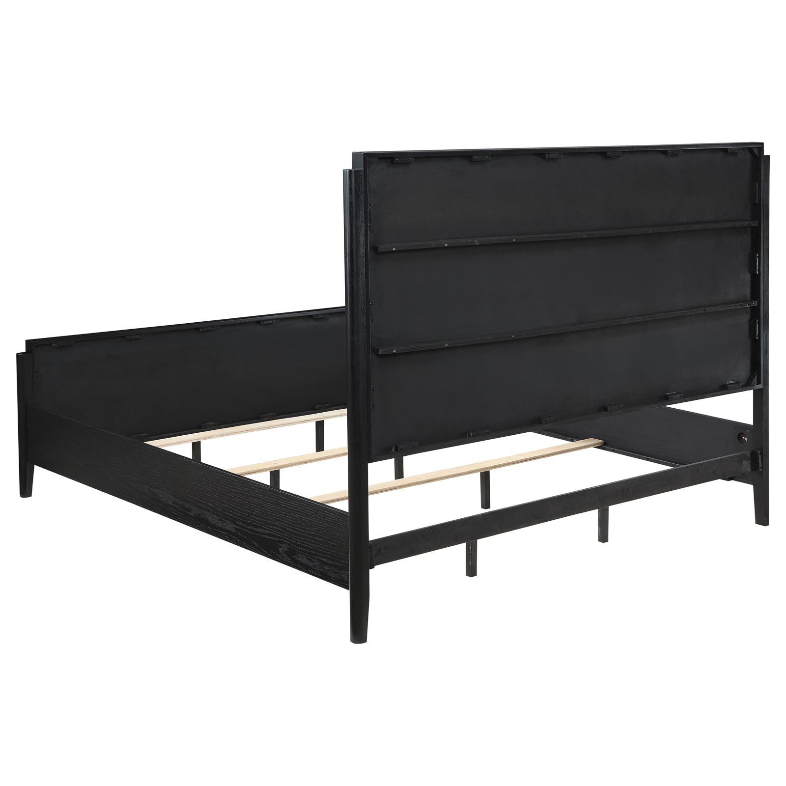 Brookmead Queen Bed Black showing footboard and rails