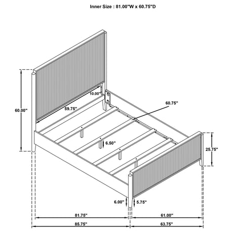 Brookmead Queen Bed Black slats and support legs
