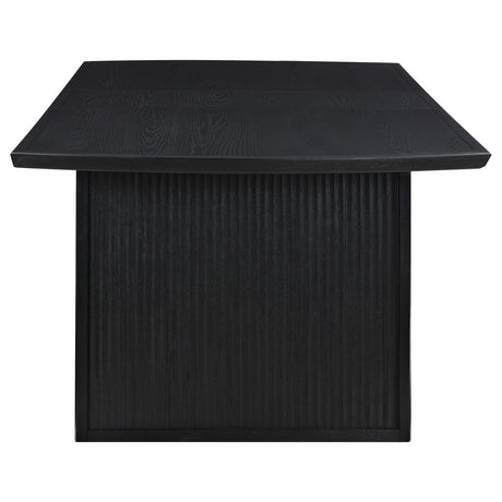 Underside view showing wood on metal gear glides