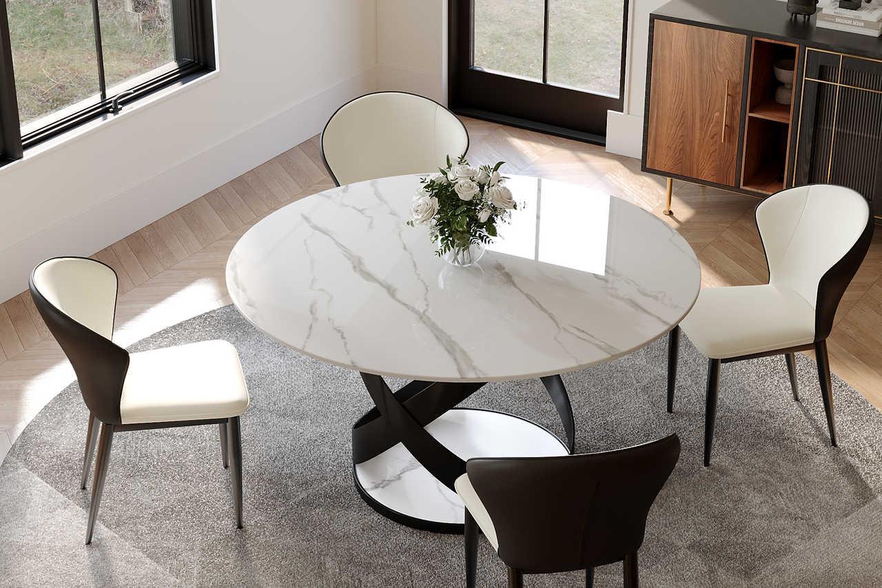 Brooks Sintered Stone Dining Table - angled view