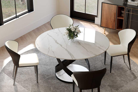 Brooks Sintered Stone Dining Table - angled view