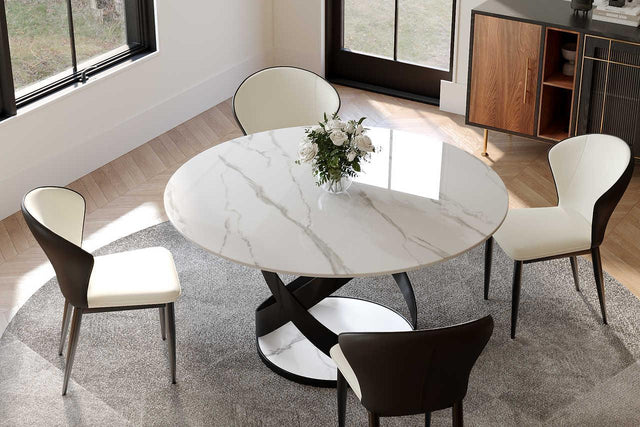 Brooks Sintered Stone Dining Table - angled view