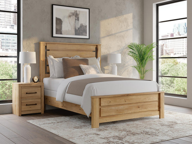 Brozmont Tan Queen Panel Bed from Decor Furniture