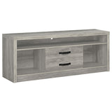 Left media tower with adjustable shelves and lower cabinet