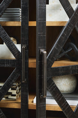 Christop Black/Brown Accent Cabinet — detail view