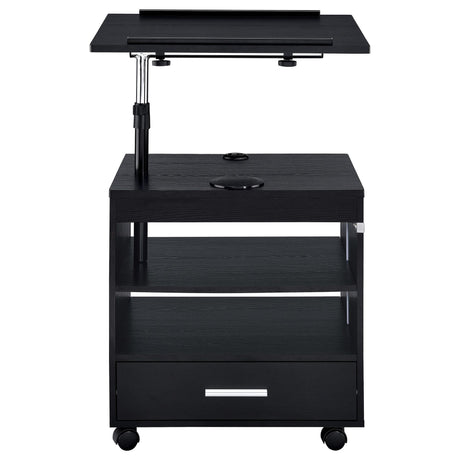 Lerma 1-Drawer Adjustable Tray Top Nightstand with Speaker Black Ash — product image 9