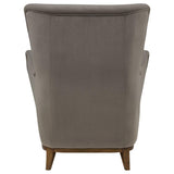 Catala Upholstered High Back Accent Chair Stone and Coffee — product image 7