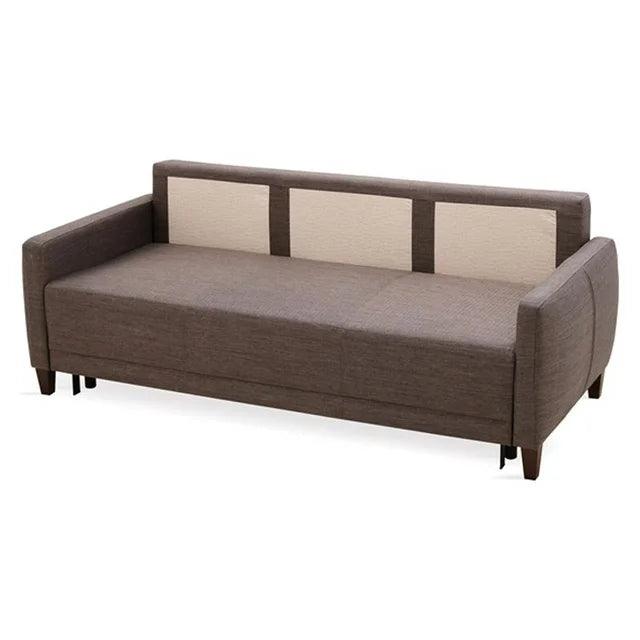 Smart Belzoni Brown/blue 3-Seater Sofa Bed With Storage - Ella Furniture