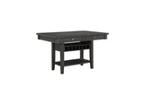 side angle view of Baresford dining set in gray fabric