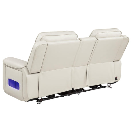 Rojas 2-Piece Dual Power Reclining Sofa Set with Drop-Down Console Greige — product image 8