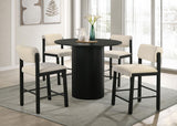 Hamlyn 5-Piece Round Wood Counter Height Dining Set Cream and Black — product view