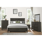 Blaire Charcoal Gray King Panel Bed headboard detail