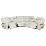Rojas 3-Piece Dual Power L-Shaped Sectional Sofa with Bluetooth Greige — product image 2