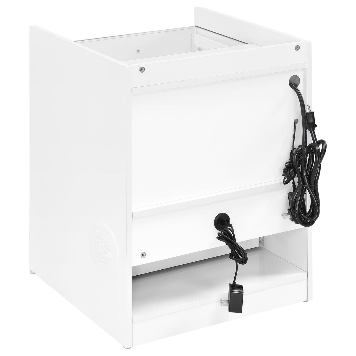 Furda White High Gloss 2-Drawer LED Nightstand with Speaker — product image 6
