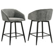 Rainer Fabric Upholstered Swivel Counter Height Chair Charcoal Set of 2 — product view