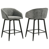 Rainer Fabric Upholstered Swivel Counter Height Chair Charcoal Set of 2 — product view