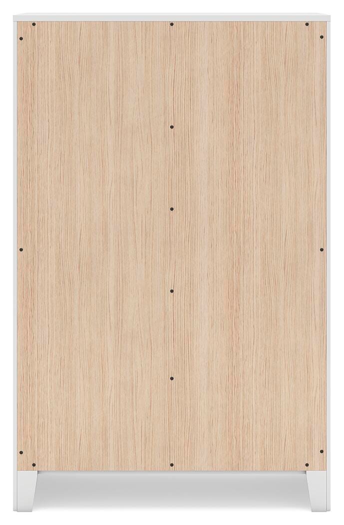 Binterglen White Chest of Drawers — back view