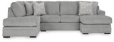 Casselbury Cement 2-Piece Sectional with Ottoman — front view