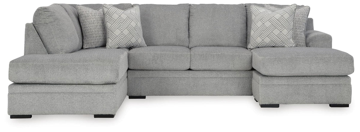 Casselbury Cement 2-Piece Sectional with Ottoman — front view